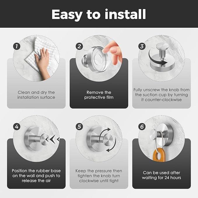 WingWider Shower Hooks for Inside Shower,Suction Cup Hooks for Glass Window,Removable Towel Hooks for Bathrooms,2 Packs(Silver)