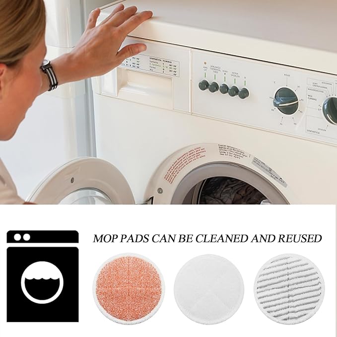 BeiLan Spin Wave Mop Pads Fit for Bissell Spin Wave 20399 23157 23159 2039A 2124A 20393 2039T 2039W 20391 20395 2307 2315A Heavy Soft Scrubby Pads for Hardwood Floor Cleaning Replacement Pads(12Pack)