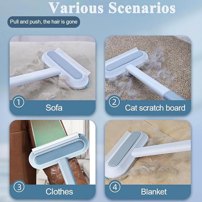 Multifunctional Pet Hair Remover, 2025 4 in 1 Washable Long Handle Cat and Dog Hair Removal Brush,Adjustable Lint Brush for Furniture, Couch, Carpet, Clothes and Laundry (1)