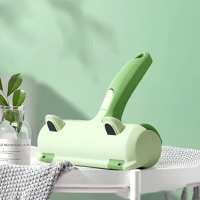 BoBow Roller Pet Hair Remover, Reusable Lint Roller Cat & Dog Hair Remover for Furniture, Couch, Carpet, Clothing and Bedding - Portable Multi-Surface Fur Removal Tool Green