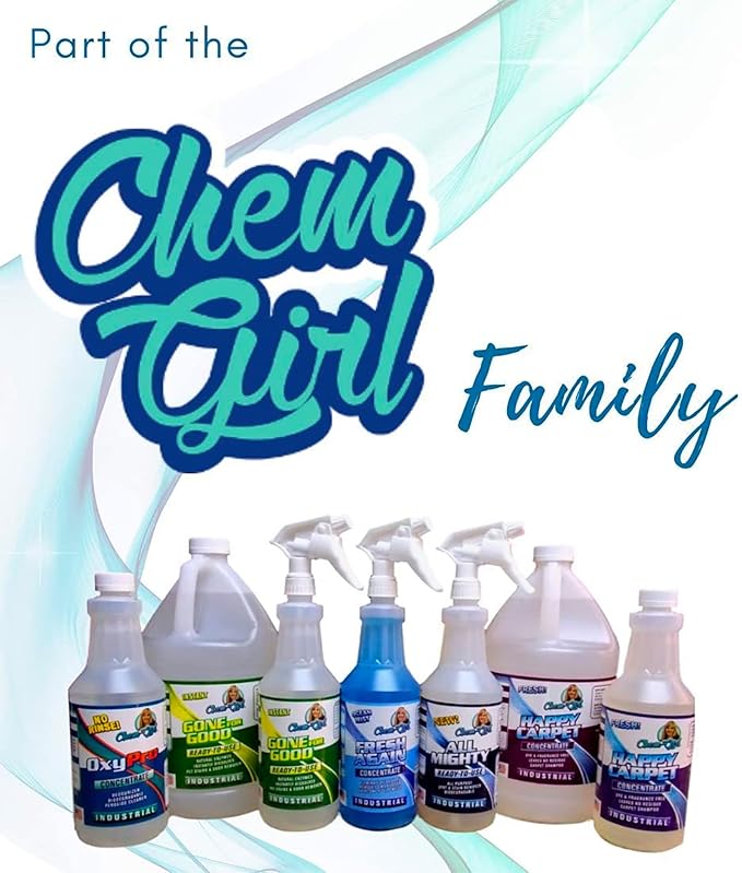 Chem-Girl OxyPro Concentrated Multi-Purpose Surface Cleaner to the Rescue - Chlorine-Free, Oxygen-Powered Stain & Odor Remover, 5 Percent Hydrogen Peroxide (H2O2), 1-Gallon, 2-Pack