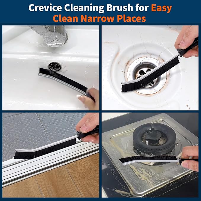 Juome 2PCS 3 in 1 Window Cleaning Scraper - Window Cleaner Squeegee with Sprayer, Squeegee for Window Cleaning Kit, Window Cleaning Tool with Cleaning Brush for Shower Glass, Mirrors, Home Window, Car