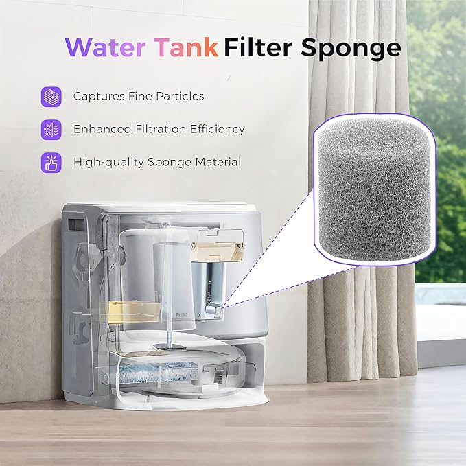 16 Pcs Accessories kit for NARWAL FLOW Robot Vacuum, 1 Zero-Tangling Floating Brush, 4 Dust Bag, 2 Dust Bin Filter, 2 Track Mop, 4 Anti-tang ling Side Brush, 2 Sponge Filter, 1 Clean Tool