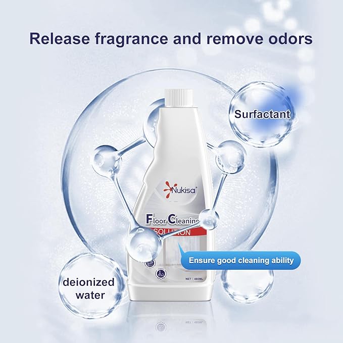 Nukisa Sweet Orange Scent Floor Cleaning Solution Compatible With Roborock Robot Vacuum And Mop Cleaner, Deep Cleans For Multiple Hard Floors, Suitable With All Robot Vacuums With Mopping (1 Bottle)