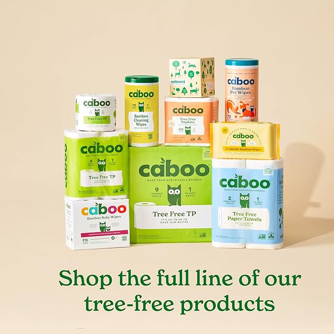Caboo Tree Free Dinner Napkins - 4 Packs of 150, 600 Total Paper Napkins, Sustainable and Disposable White Napkin
