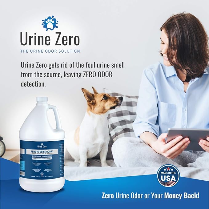 Urine Zero Pet Odor Eliminator Spray - Bio-Enzyme Cleaner for Dog & Cat Urine | Instantly Removes Odors on Artificial Grass, Carpet, Rugs & Tile | Pet & Kid Safe, 32 oz Ready-to-Use
