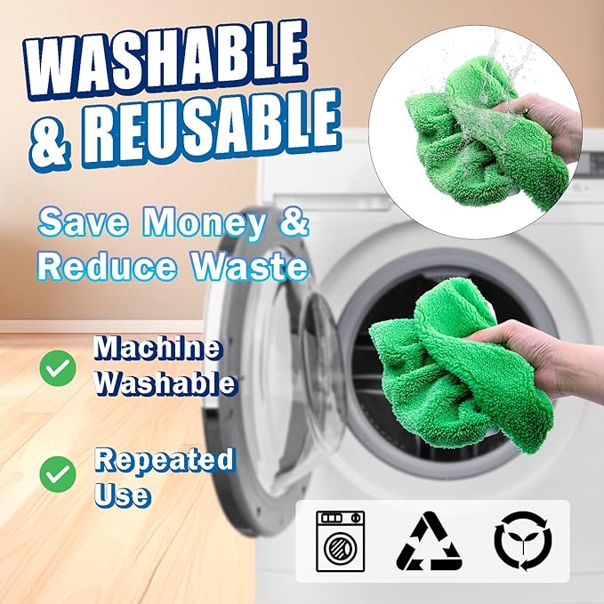 RuannoClean Reusable Mop Pads Compatible with Swiffer Sweeper Mop, Washable Wet Mop Pads Refills, Dry Sweeping Cloths, Microfiber Mops for Floor Cleaning -8 Pack