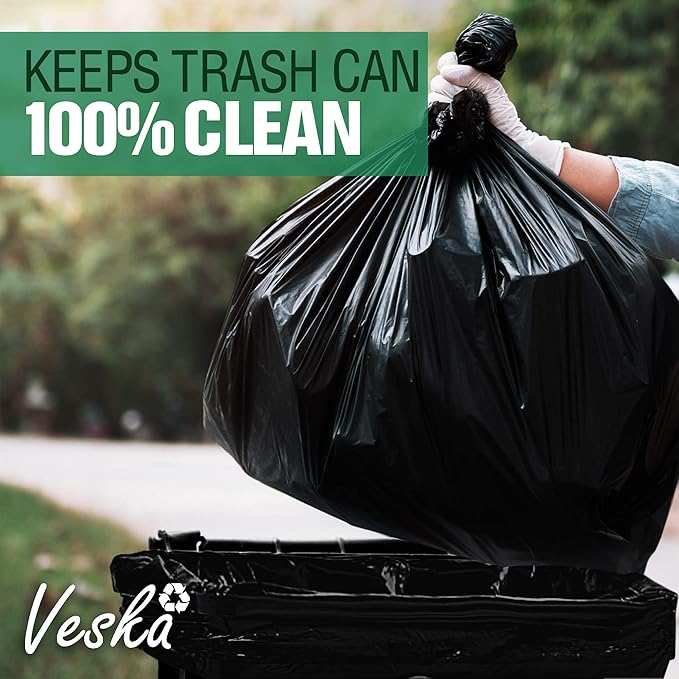 95-96 Gallon Trash Bags Heavy Duty (25 Bags w/Ties Value pack) Extra Large Trash Bags, 90 Gallon, 95 Gallon, 96 Gallon, 100 Gallon