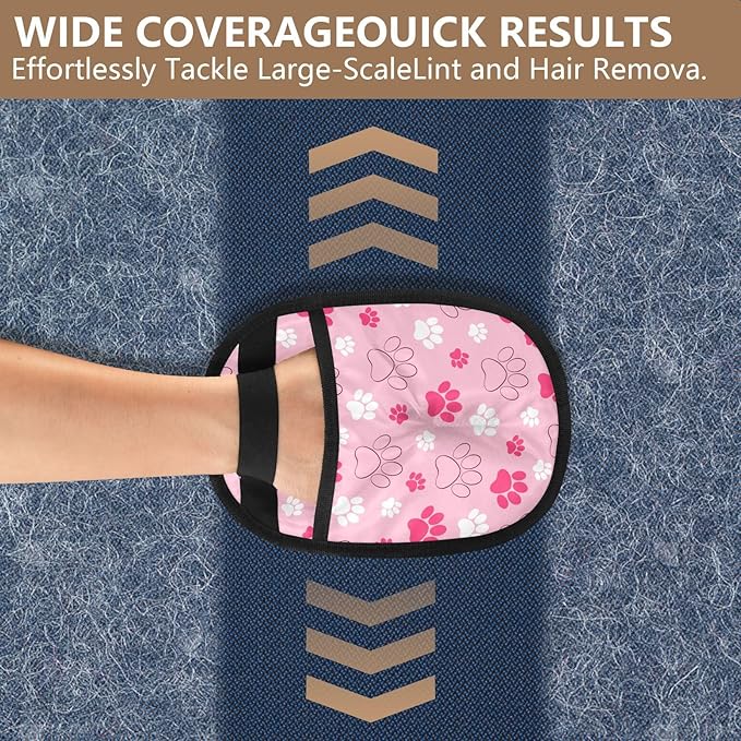 I·D Good Figure Pet Grooming Gloves Reusable Dog & Cat Hair Remover for Furniture, Car Interiors Multi-Surface Deshedding Tool for Carpets, Bedding & Home Cleaning
