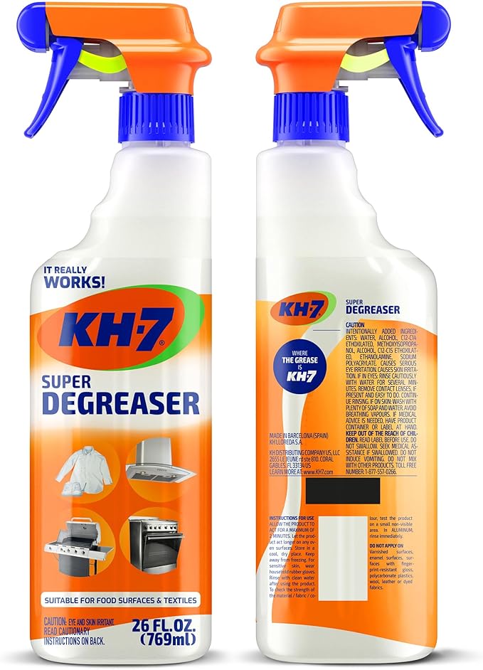 KH-7 Super Degreaser Multipurpose Cleaning Spray: The Heavy Duty All Purpose Cleaner for Your Home, Kitchen, Garage, Car & Laundry | Total Cleaner & Powerful Grease Remover, 26 oz