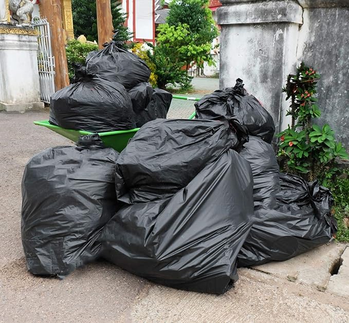 Veska 95-96 Gallon Trash Bags Heavy Duty, (ValuePack 25 Bags w/Ties) 100 Gallon Extra Large Trash Bags, 90 Gallon, 95 Gallon, 96 Gallon Heavy Duty Big Garbage Bags