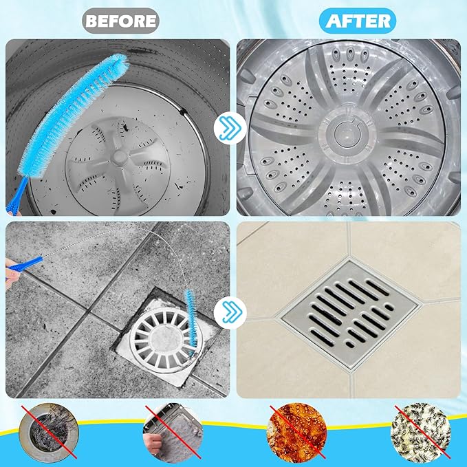 3Pack Dryer Vent Cleaner Kit, Home Improvement Essential Cleaning Tools, Up to 30 Inch Long Brush Cleaning Set,pet Hair Remover for Laundry,Drain Snake