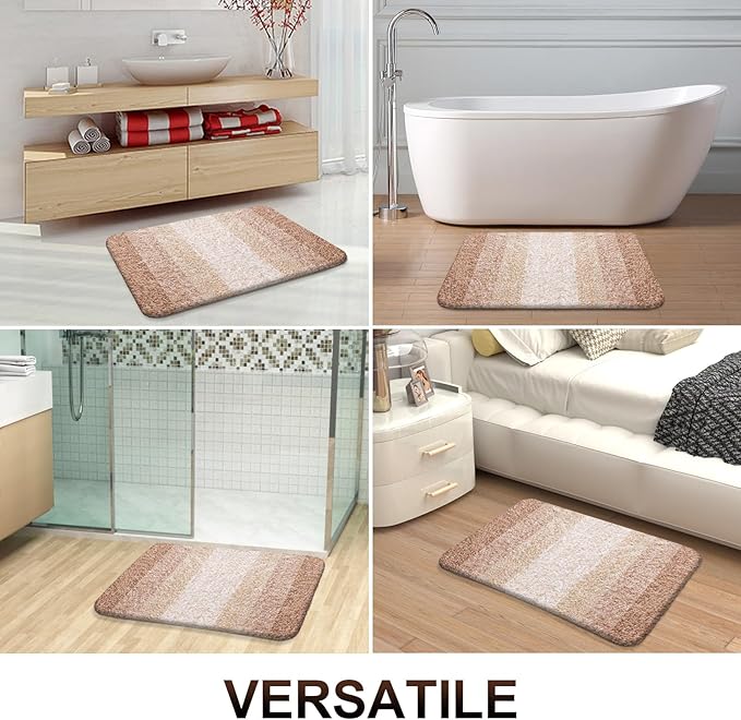 OLANLY Bathroom Runner Rugs 54x24, Extra Soft Absorbent Microfiber Bath Rugs, Rubber Backing, Quick Dry, Machine Washable Bath Mats for Bathroom Floor, Tub and Shower, Home Decor Accessories, Beige