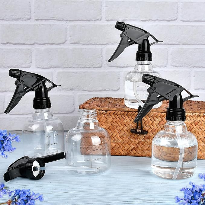 24 Pcs Small Spray Bottles 8 oz, Mini Spray Bottles Refillable with Adjustable Nozzle, for Cleaning Solutions, Hair, Plants, Kitchen, Bathroom & Home Use