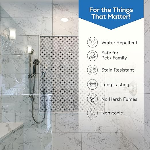 AQUA-X Grout Sealer (1 Qt): Professional-Grade Impregnator Sealant for Shower Tile Grout and Backsplash - Long-Lasting with Fast-Drying Formula