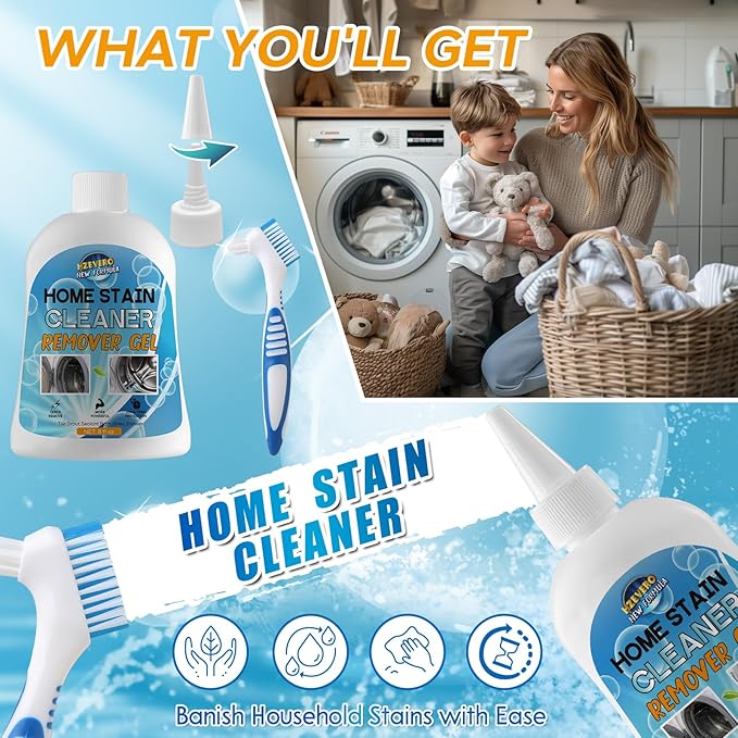 Mold Stain Remover Gel, Washing Machine Cleaner for Front Loader Washer Gasket Rubber Seal Home Stain Removal Gel for Grout, Caulk, Refrigerator, Shower, Bathtub, Bathroom Cleaning Solution (8 Fl Oz)
