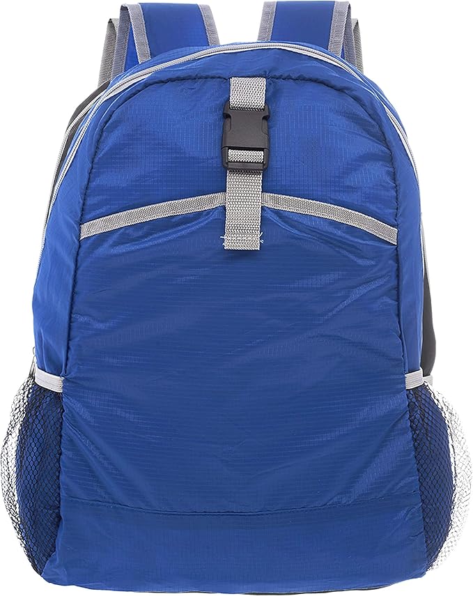 DISCOUNT PROMOS Lightweight Travel Packable Backpacks Set of 6, Bulk Pack - Perfect for Camping, Outdoor Sports - Blue