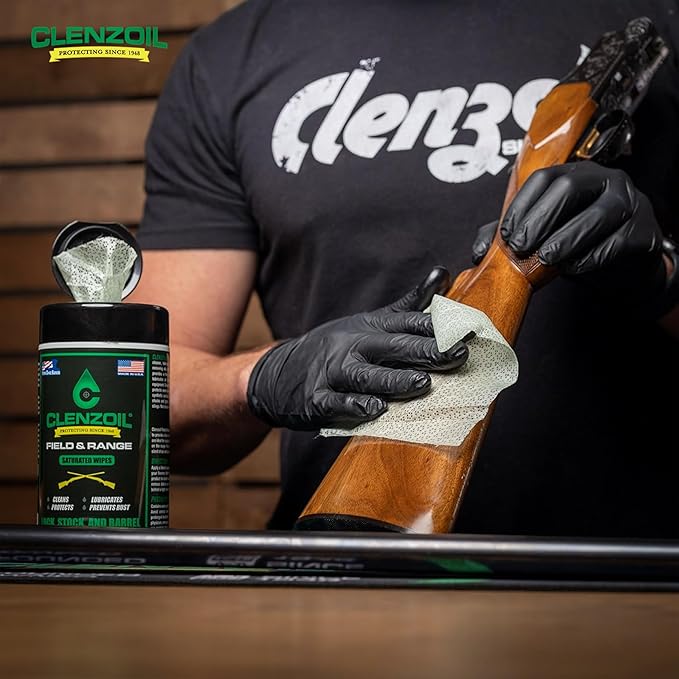 CLENZOIL Field & Range Single-Use Saturated Gun Oil Wipe Packets | Individual CLP Wipes | One-Step Gun Cleaning Oil & Lubricant Field Wipes for Hunting