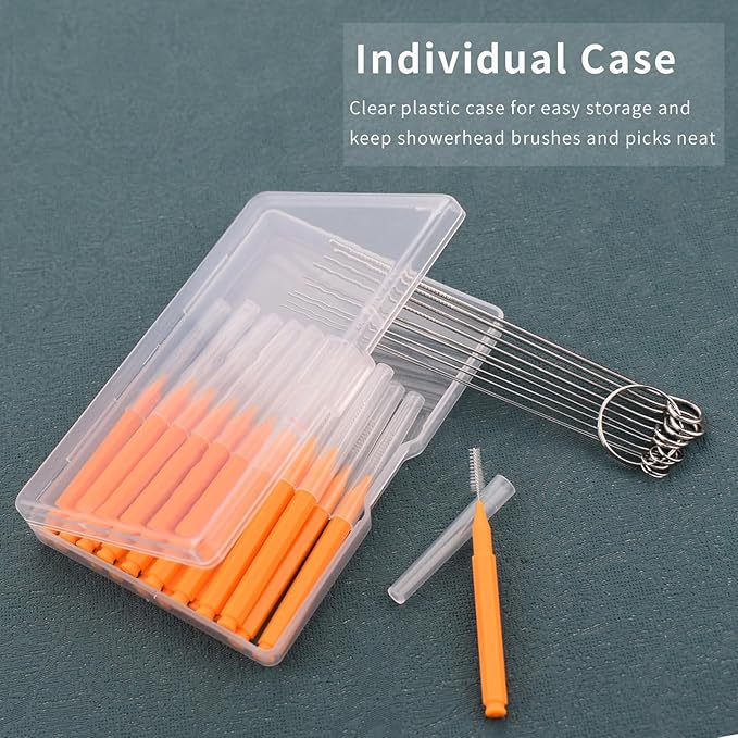 Shower Head Cleaning Brush Tools, Gentle Clean Free Harm to Nozzles Multi-Size Picks to Tackle Stubborn Mineral Buildups Anti Clogging Showerhead Cleaner Brushes for Small Hole Gap Nozzle Jewelry