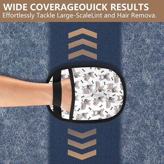 I·D Good Figure Pet Grooming Gloves Reusable Dog & Cat Hair Remover for Furniture, Car Interiors Multi-Surface Deshedding Tool for Carpets, Bedding & Home Cleaning