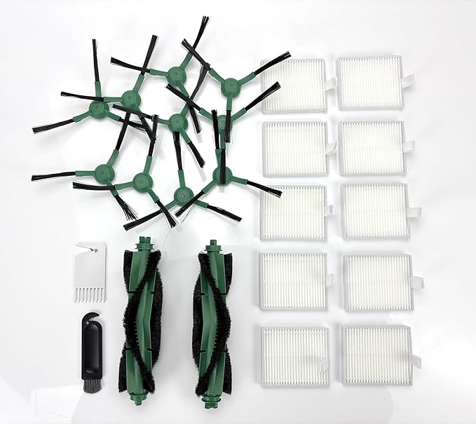 Replacement Parts for iRobot Roomba 105 Vac / Y0140 / Q0120 / Y0110 / 105 Combo / Q011 / Q0520 Robot Vacuums, 2 Roller Brush 10 Side Brush 10 Filter 2 Cleaning Tool, Accessories Kit Spare Attachments