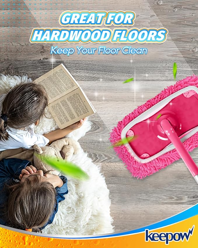 Reusable Dry Sweeping Cloths Microfiber Wet Mop Pads Compatible with Swiffer Sweeper Mop Replacement Sweeping Mopping pad Refills for Hardwood Surface Floor Cleaning (4PCS)