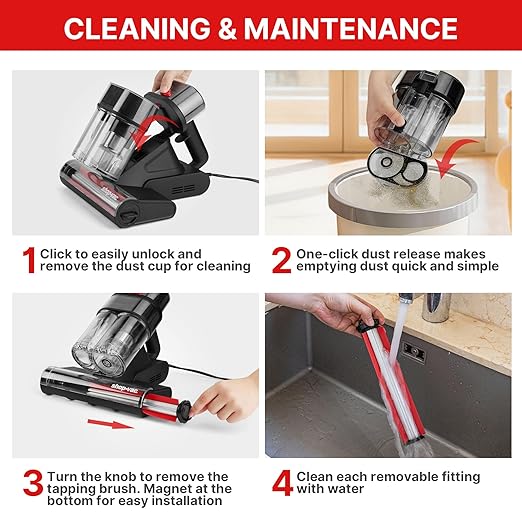 Shop-Vac Mattress Vacuum Cleaner, 14KPa Powerful Bed Vacuum with 253.7nm UV-C Light, 36960 RPM/Min Tapping, HEPA Filter & Ultrasonic, Dual Cup Filtration, for Bed, Sofa, Couch, 400W, 15.4 ft Corded