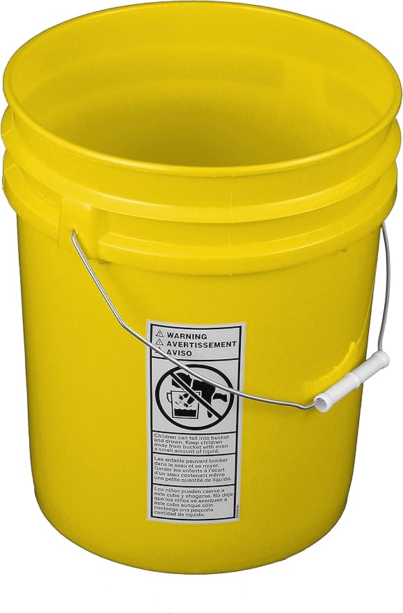 API Kirk Yellow 5 Gallon Heavy Duty 90 Mil BPA Free Food Grade Plastic Bucket