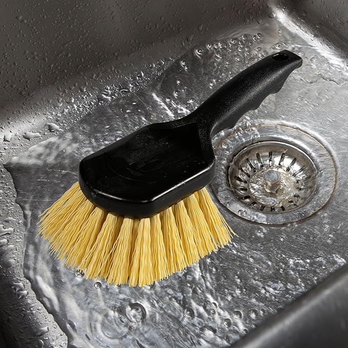SPARTA 3650500 Plastic Scrub Brush, Cleaning Brush, Utility Brush With Polypropylene Bristles For Cleaning, 8 Inches, Black