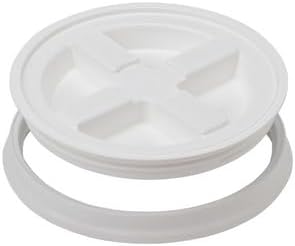 House Naturals 5 Gallon Food Grade BPA Free Made in USA Pails Gray Bucket with Screw On Air Tight Lid (3, Gray with White lids)