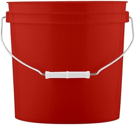 House Naturals 2 Gallon Buckets pails with Screw On White Lids (Pack of 3) - Food Grade - BPA Free Made in USA Blue Red White Colors