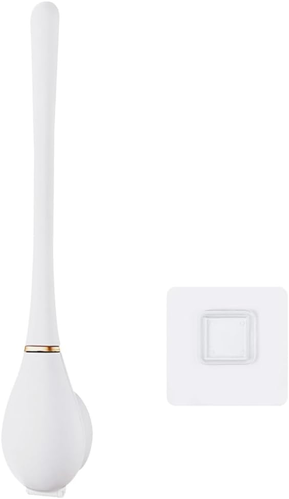 Silicone Toilet Brush & Holder Set, Deep Cleaning Wall Mounted Toilet Cleaner with Base & Adhesive Sticker for Home Bathroom