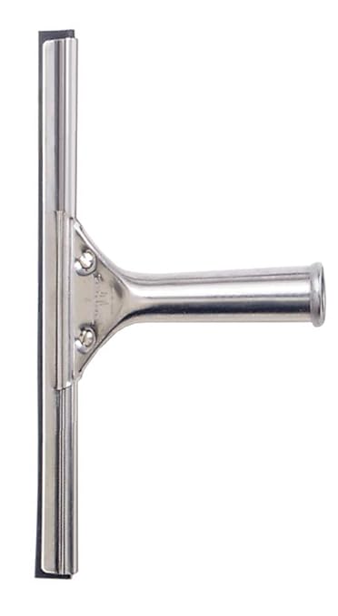 Unger Professional Stainless Steel Heavy-Duty Squeegee, 12", Silver