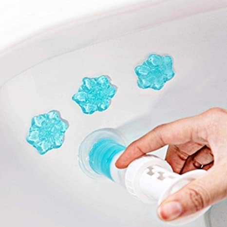 Simple Life Toilet Bowl Cleaner Gel | Fresh Flower Toilet Gel Stamp | Stops Limescale and Stains with Air Freshening Scent | Deodorizing Clean | 64 Stamps, Blue & Green