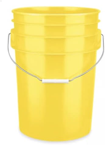 House Naturals 6 Gallon Green and Yellow Plastic Buckets with Black Airtight lids Food Grade Made in USA (2 Pack)