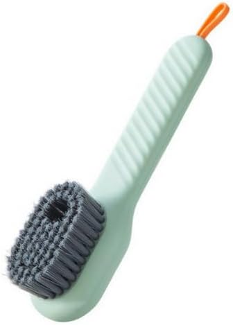 Multifunctional Cleaning Brush with Plaid Grip, Soft Fine Bristles, Easy Decontaminate,soap Dispenser (Green)