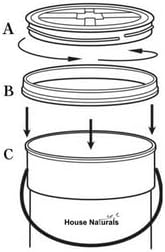 House Naturals 5 Gallon Food Grade BPA Free Made in USA Pails Gray Bucket with Screw On Air Tight Lid (3, Gray with White lids)