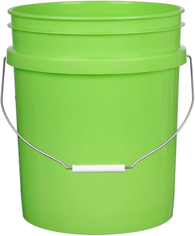 House Naturals 5 Gallon Food Grade Multi Color Buckets (Yellow Aqua Lime Green)- Pack of 3- Made in USA (No lids)