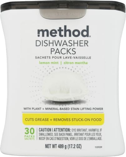 Method Dishwasher Detergent Packs, Lemon Mint, 30 count