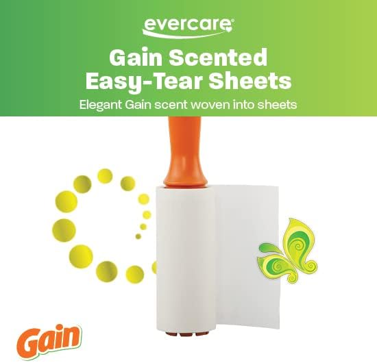Evercare Gain Scented All-Purpose Lint Roller Value Pack with 2 Lint Rollers and 3 Refill Rolls, 60 Sheets Each