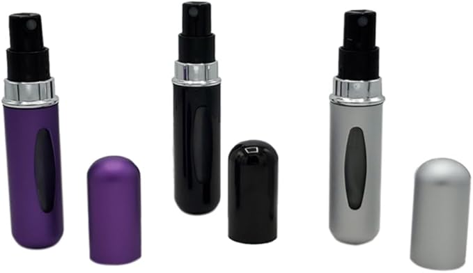 Portable Perfume Storage Bottle Refillable atomizer spray compact travel size up to 70 sprays easy refill fine mist TSA approved leak proof (Purple)