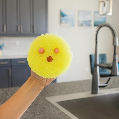 Scrub Pro Cleaning Sponge - 3 Pack Non-Scratch Kitchen & Bathroom Sponges with Dual-Sided Design and Sideways Slit for Utensils, Ideal for Dishes, Sink, Shower, Countertops, and Household Cleaning