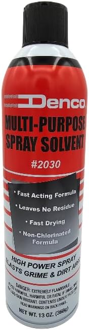 #2030 Denco Multi-Purpose Spray Solvent - Aerosol - Cuts Grime, Dirt, Grease, and Oily Debris - High Power Spray - Non-Chlorinated - Low Odor - Fast Acting - 13oz Net Wt - 12 per Case (12)