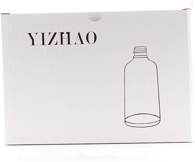 YIZHAO Clear Glass Spray Bottles 1oz, with Small Fine Mist Spray, Metal Cap, Refillable for Essential Oil,Travel,Cleaning,Perfume,Aromatherapy,Makeup – 12 Pcs
