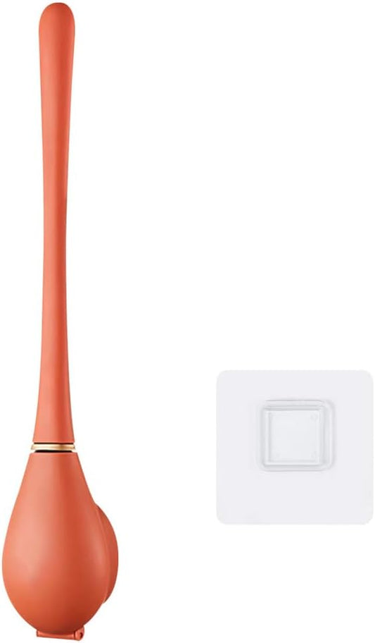 Silicone Toilet Brush & Holder Set, Deep Cleaning Wall Mounted Toilet Cleaner with Base & Adhesive Sticker for Home Bathroom