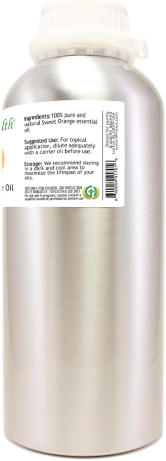 32 fl oz - Sweet Orange Essential Oil (100% Pure & Uncut), Aluminum Bottle - GreenHealth