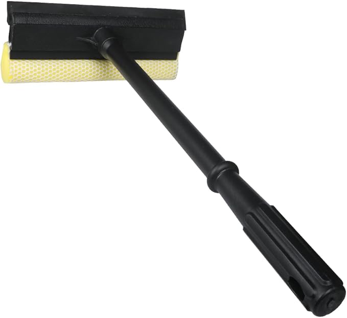 Window Squeegee Car Windshield Squeegee,8" Washing Sponge Scrubber Rubber Blade, 2 in 1 Sponge Squeegee,Window Cleaning Squeegee for Car Windshield Glass Gas Station Mirror