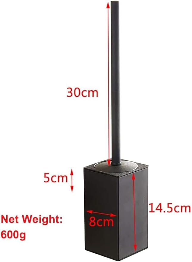 Freestanding Toilet Brush and Holder Set Stainless Steel Toilet Bowl Cleaners Square Modern Toilet Brush Heavy Duty Bathroom Accessories (Brushed Gold)