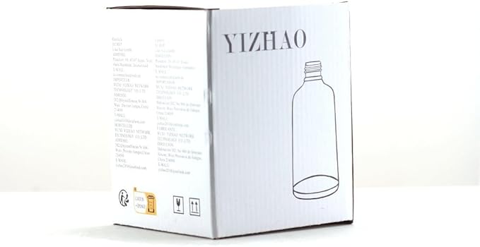 YIZHAO Clear Glass Spray Bottles 4oz, with Small Fine Mist Spray, Metal Cap, Refillable for Essential Oil,Travel,Cleaning,Perfume,Aromatherapy,Makeup – 4 Pcs