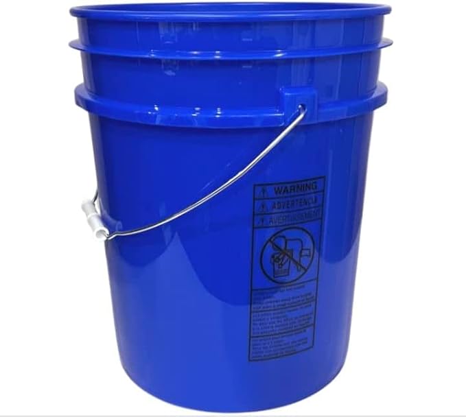 House Naturals 5 Gallon Plastic Blue Food Grade Made in USA Bucket Container with Air Tight Screw on Lid (Pack of 3)